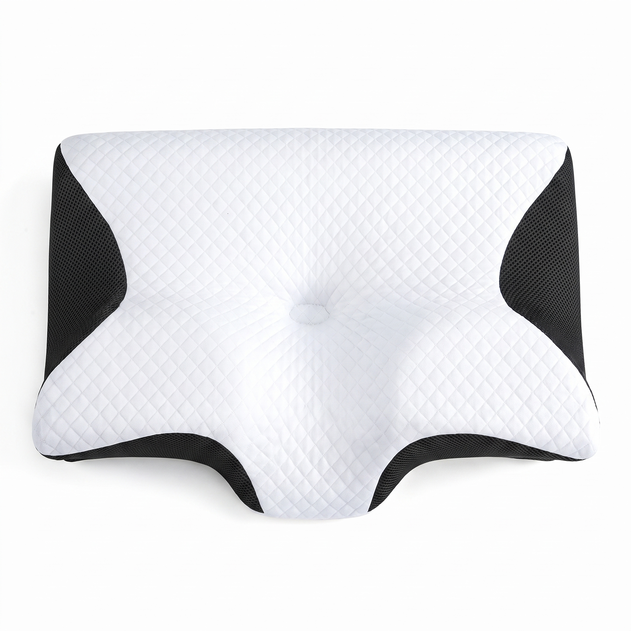 SnoozeLab ergonomic pillow top view showing contour and head cradle