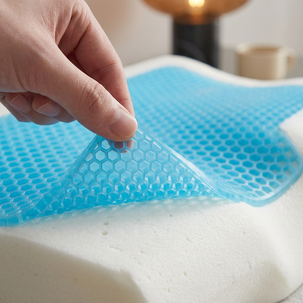 Blue honeycomb cooling gel top layer